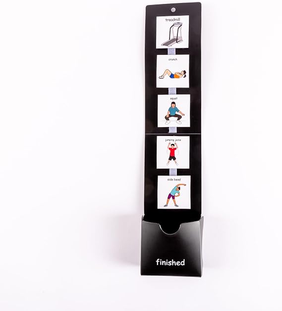 PECS Mini Visual Schedule, Portable Activity Tracker for Autism, ASD, Speech Delays, Special Education (Black)