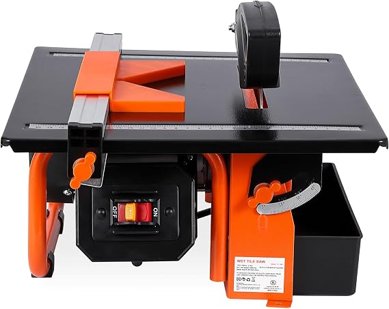 7 inch Wet Tile Saw, MERXENG 3450 RPM, Bevel cuts tile from 0 to 45 Degrees, Tile Cutter Wet Saw with Water Reservoir for Cutting Tiles and Stones, for DIY Enthusiasts
