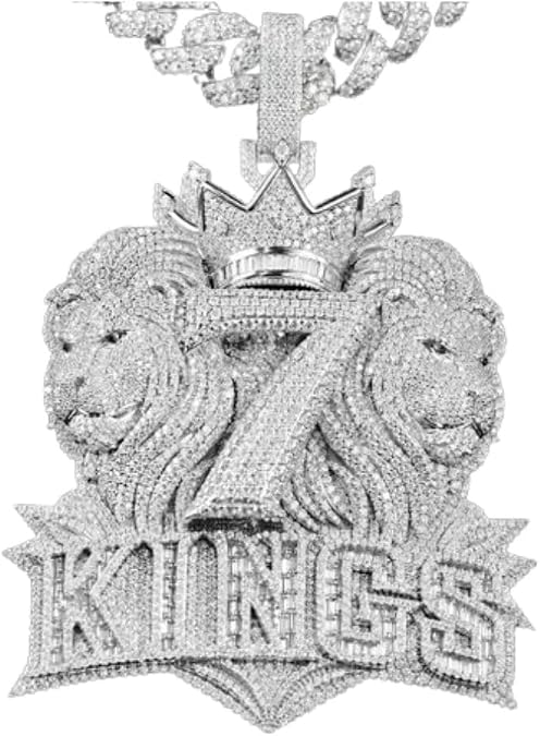 91 MM Iced Out Moissanite Diamond Hip Hop Customized 3D Lion Face Rappers Lucky Name Letter Men's Pendant 14K White Gold Plated Bling Handmade Everyday Jewelry Gift For Him