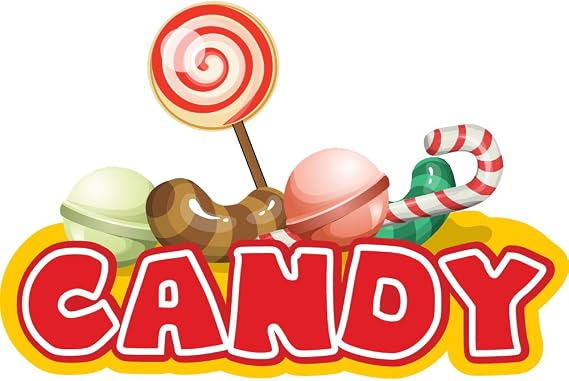 Candy Bars 8" Concession Decal Sign cart Trailer Stand Sticker Equipment