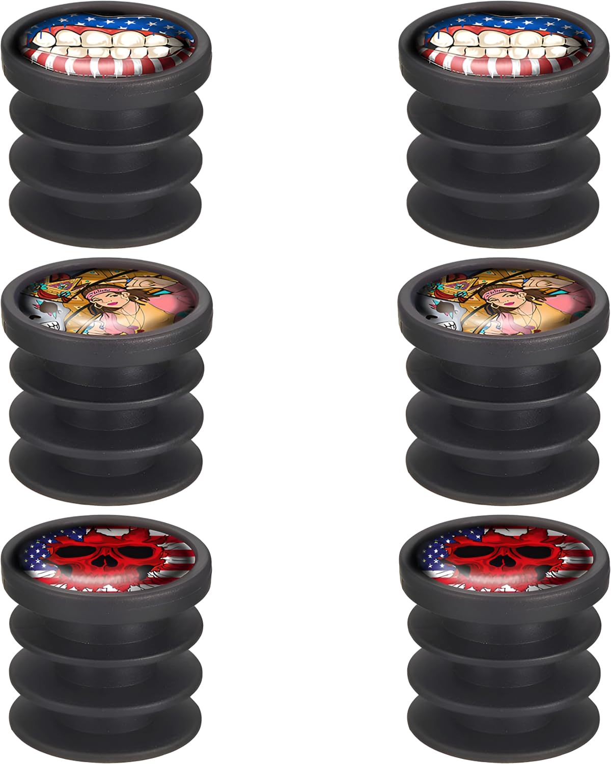 ASIR Bike Grips Bar End Plugs Caps - Graffiti Style - for Road Bike Handlebar Tape,Mountain Bike,BMX Style D 3set