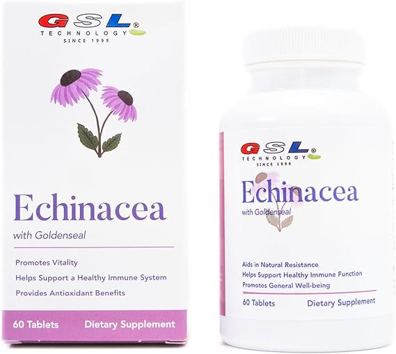 Echinacea with Goldenseal | 200 MG of Echinacea Extract Standarized to 4% Echinacosides | Supports a Healthy Immune System | Made in USA (60 Count)