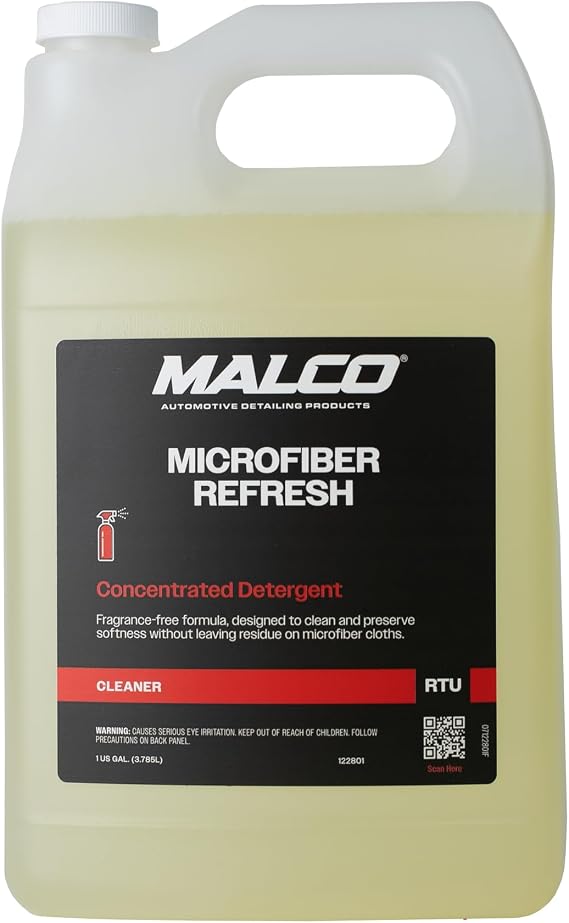 Malco Microfiber Refresh Concentrated Detergent - Microfiber Towel & Cloth Detergent/Specifically Designed to Clean, Restore, and Preserve Softness in Microfiber Towels / 1 Gallon (122801)