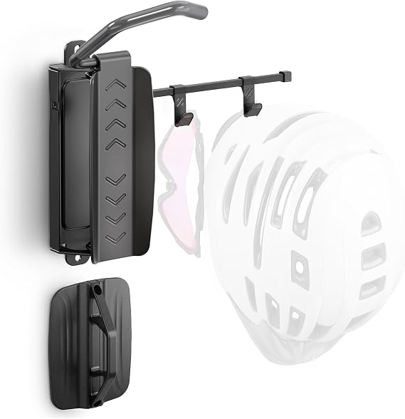 monTEK Swivel Bike Wall Mount with 2 Storage Hooks, Bike Hanger for Garage