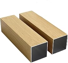 Wood Grain Aluminum Square Tubing 2Pcs 76mm x 76mm x 1090mm Long Wall Thickness 1.2mm, 2 Pack 3 inch 3 Aluminum Square Tube Wood Pattern 3 x 3 x 0.05 x 42.91 inch Appr