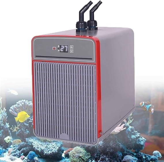 150W Aquarium Chiller, Water Chillers, Hydroponic Cooler Fish Tank Cooling System for Axolotl Coral Reef Shrimp, 160L, with Connecting Hose and Water Pump