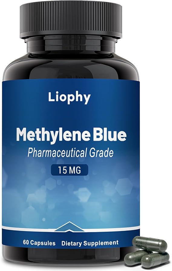 Methylene Blue Capsules Premium Quality Methylene Blue with Vitamin C Ester, Dietary Supplement, 60 EasytoSwallow Capsules