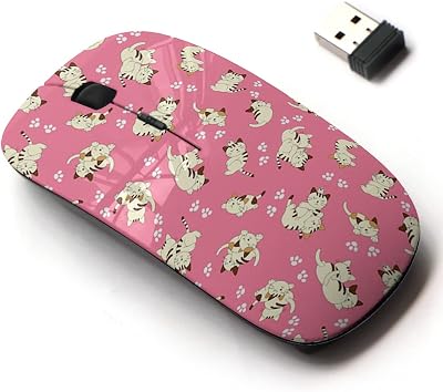 2.4G Wireless Mouse with Cute Pattern Design for All Laptops and Desktops with Nano Receiver - Sleep cat