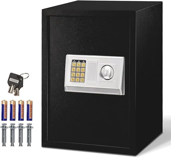 Happygrill Digital Electronic Safe Box, Large Keypad Lock Security Cabinet Safes for Home Office Hotel Bank
