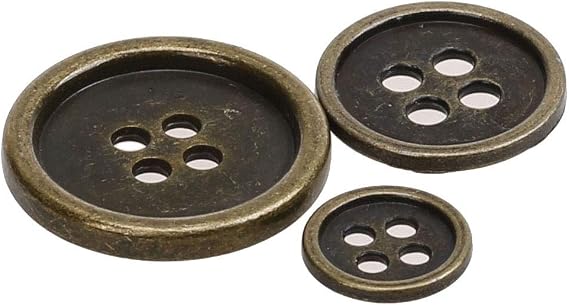 COTOWIN Antique Brass Sew on Metal Buttons,Pack of 10 (22MM)