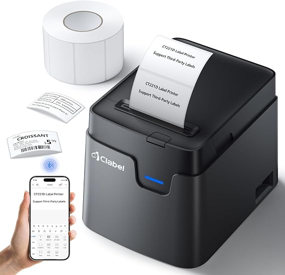 CLABEL 221D Desktop Thermal Barcode Label Printer, 2 Inch Width