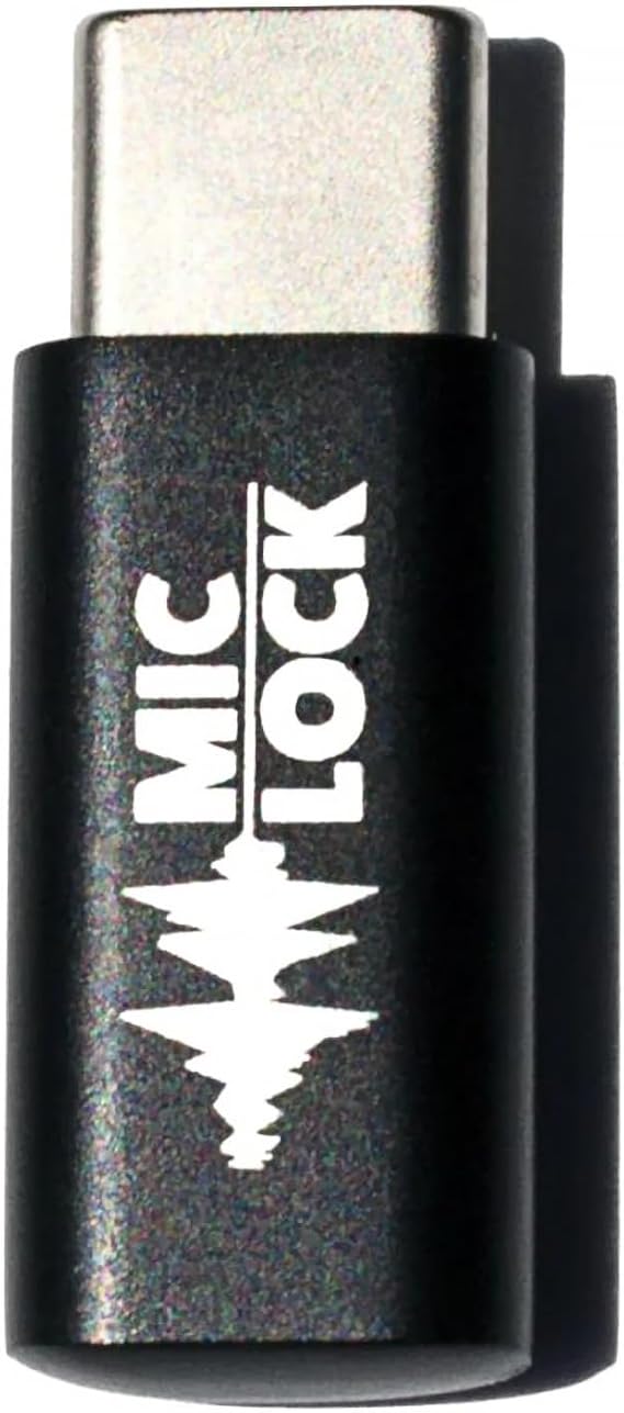 USB C - Microphone Audio and Data Security - Privacy Protector for Laptops, Smartphones, Tablets, and Computers (Black, Single Pack)