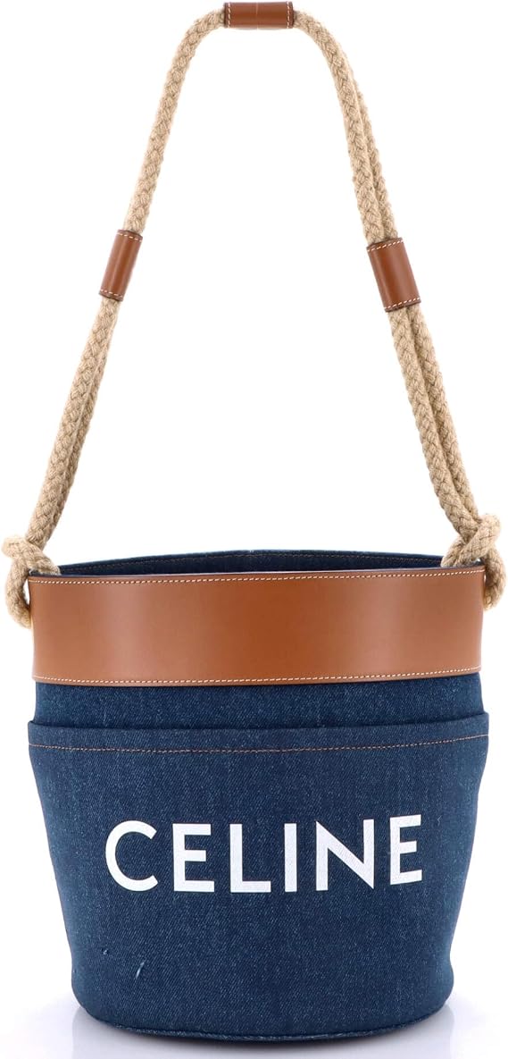 Pre-Loved Rope Bucket Bag Denim Small, Blue