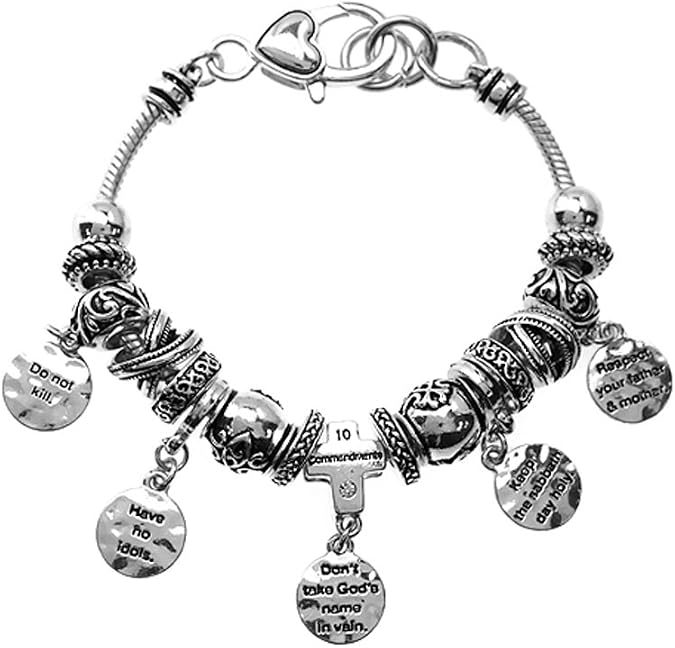4030592 10 Commandments Beaded Bracelet Exodus 20 Bible Scripture Thou Shalt Not
