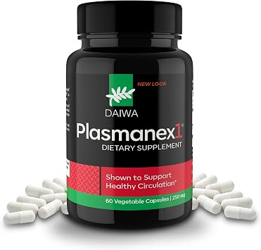 Daiwa Plasmanex1 - Circulation Supplement with Fermented Natto Enzyme (BFPB) for Blood Flow and Vascular Wellness, Made in USA, 60 Vegan Capsules
