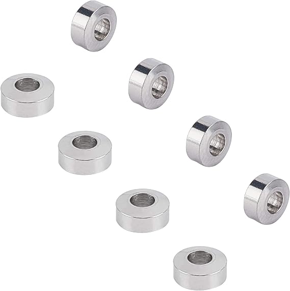 UNICRAFTALE About 100pcs 4mm Flat Round Spacer Beads Stainless Steel Loose Beads 1.8mm Hole Bead Findings for DIY Bracelets Necklaces Jewelry Making, Stainless Steel Color