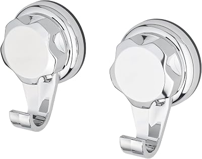Compactor Bestlock Bath Small Hooks - Set of 2, Chrome, Suction Cup - Tool-Free Installation, Rustproof and Waterproof