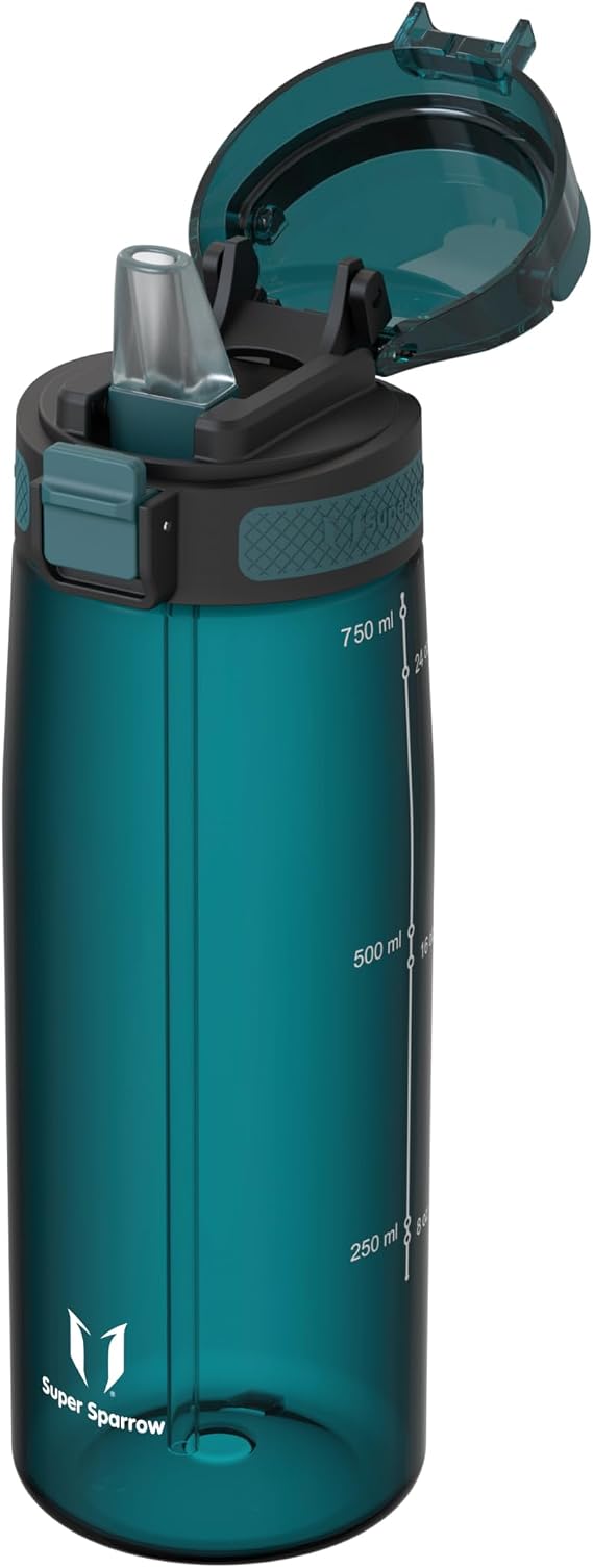 Super Sparrow Water Bottle - 500ml, 750ml, 1L - TouchSip Bottle - BPA-Free, Non-Toxic, Eco-Friendly - Straw Tritan Bottles for Sports, Outdoors, Camping