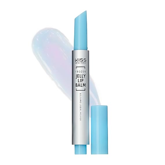 KISS NEW YORK Frozen Jelly Lip Balm Pen, High Shine Lip Gloss for Sheer Tint, Hydrating Lipstick With Hyaluronic Acid, Cooling Effect With Menthol, Non-Sticky & Long Lasting (Color Changing Blue)
