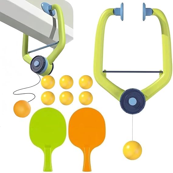 Door Ping Pong Game, Door Pong Game for Kids, Door Ping Pong Game Over The Door, Adjustable Doorway Ping Pong Game Door Jam Ping Pong Trainer, Hanging Table Tennis with Racket and Balls