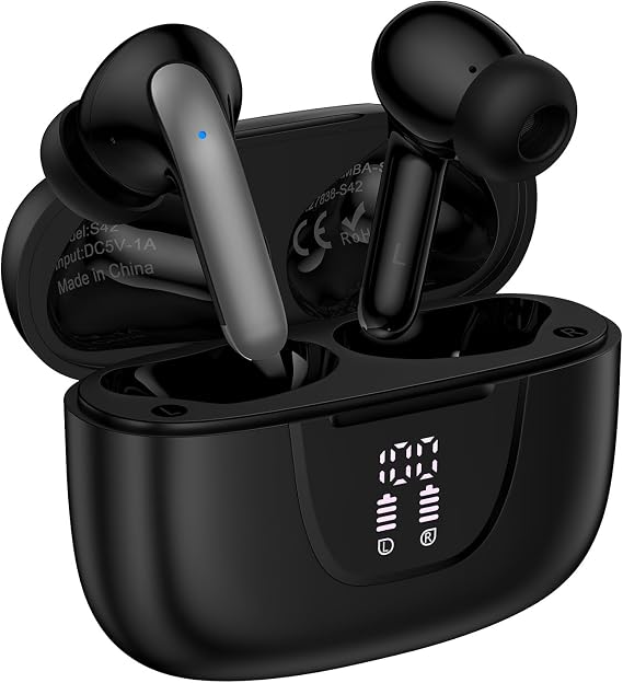 Wireless Earbuds Bluetooth 5.3 in Ear Headphone for Samsung Galaxy S26 S25 Ultra S24 S23 S22 S20 A16 A17 60H Playback LED Power Display IPX7 Waterproof Sports in Ear Earphone with Mic for iPhone 17/16