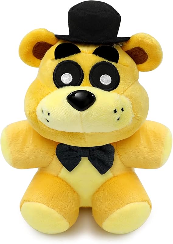 Maikerry FNAF Plush:Golden Freddy Plush 6",Five Nights Bonnie Foxy Chica Springtrap Glamrock Freddy Stuffed Plushies at Freddy's,FNAF Golden Bear Animal Plushies Action Figure Toys Gift for Kids,Fans