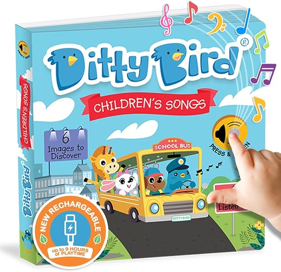 DITTY BIRD Baby Sound Toy: Children's Songs. Perfect Toys for 1 Year Old boy and 1 Year Old Girl Gifts. Educational Sound books for Toddlers 1-3. Award-Winning!
