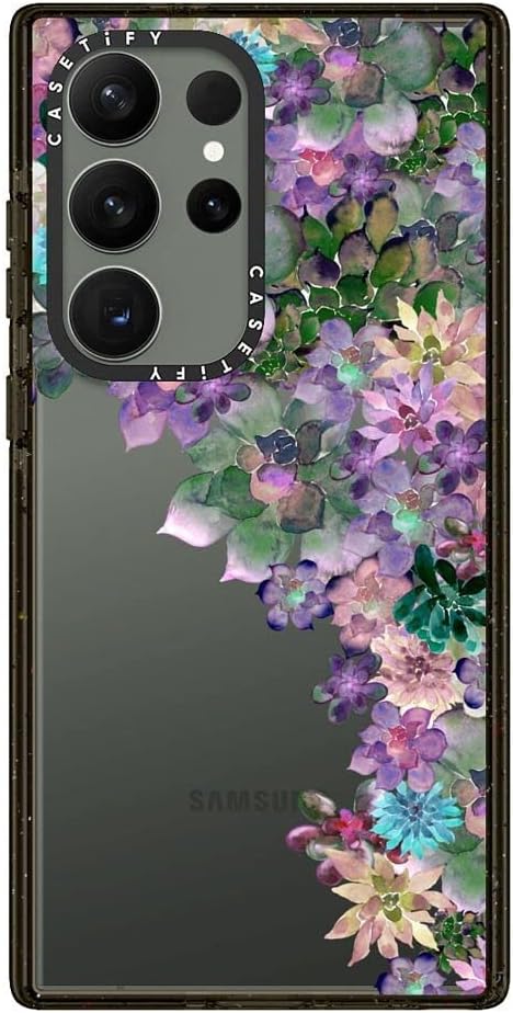 CASETiFY for Galaxy S23 Ultra Case - Impact | 8.2 ft. Drop Protection | MY SUCCULENT GARDEN | Black