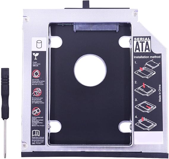 12.7mm Universal SATA 2nd HDD/SSD Caddy for Lenovo ThinkPad T420, T430, T510, T520, T530, W510, W520, W530 - Replace Your CD/DVD Optical Bay