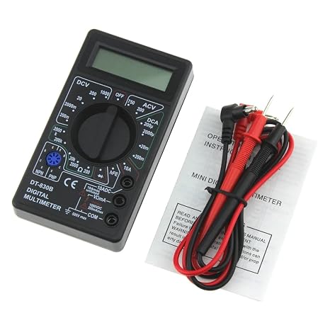 LCD Digital Multimeter DT-830B Electric Voltmeter Ammeter Ohm Tester AC/DC 750/1000V Amp Volt Mini Handheld Meter (Color : Black)