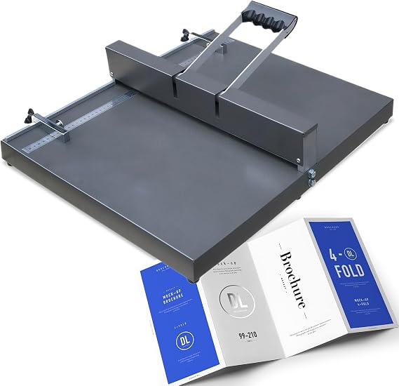 350mm Manual Creasing Machine, A3/A4 Paper Folding Machine, Scoring Paper Creasing Machine, Desktop Heavy Duty Metal Paper Creaser for Greeting Cards Booklets Photo Papers