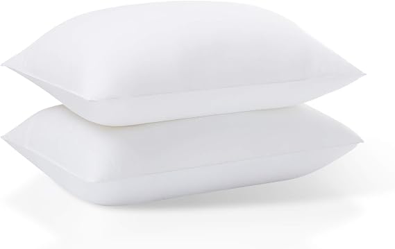 Acanva Basic Bed Pillow Soft Rest Cushion Stuffer for Sleeping, Standard, White 2 Count