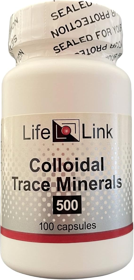 LifeLink's Colloidal Trace Minerals | 100 Capsules | Multi-Mineral Supplement | Gluten Free & Non-GMO | Made in the USA