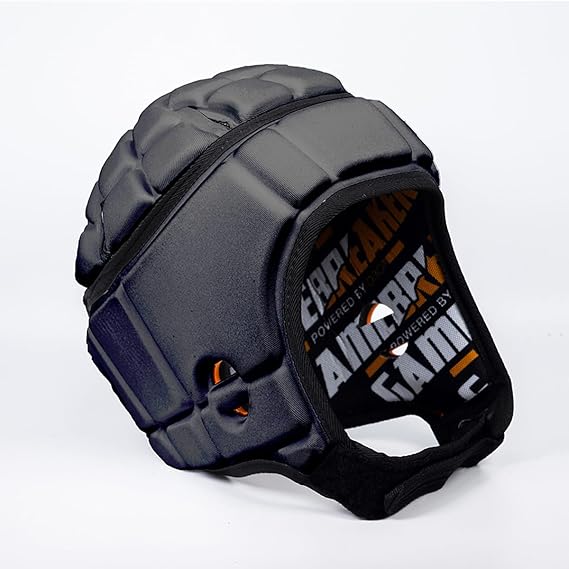 GameBreaker PRO Soft Headgear, D3O Protection for Football, Rugby, MMA, Lacrosse, Black, Medium, 7v7, Flag Football, Water Polo, Surfing - Adult and Youth