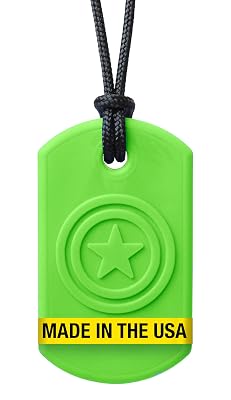 ARK Super Star, Chew Necklaces for Sensory Kids and Adults, Oral Fidget for Autism, ADHD, SPD, Anxiety, Medical-Grade Sensory Chew Necklace, XT, Firm, Lime Green