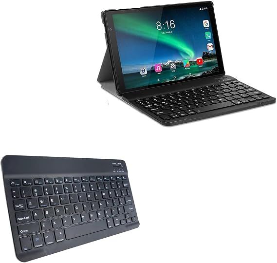 BoxWave Keyboard Compatible with TOSCiDO T151 (10.1 in) - SlimKeys Bluetooth Keyboard, Portable Thin with Chiclet-Style Keys - Jet Black