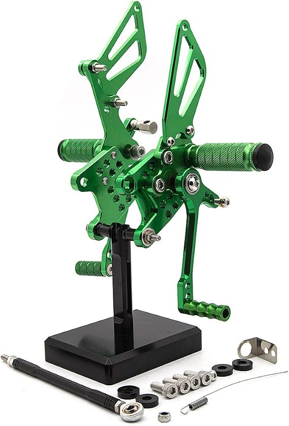 CNC K1 Motorcycle Rearset Foot Pegs Rear Set Footrests Adjustable Footpeg Shift Pedal for GSXR750 GSXR600 1996-2005,GSXR1000 2000-2004,SV650 SV650S SV1000 SV1000S 1998-2014 Green