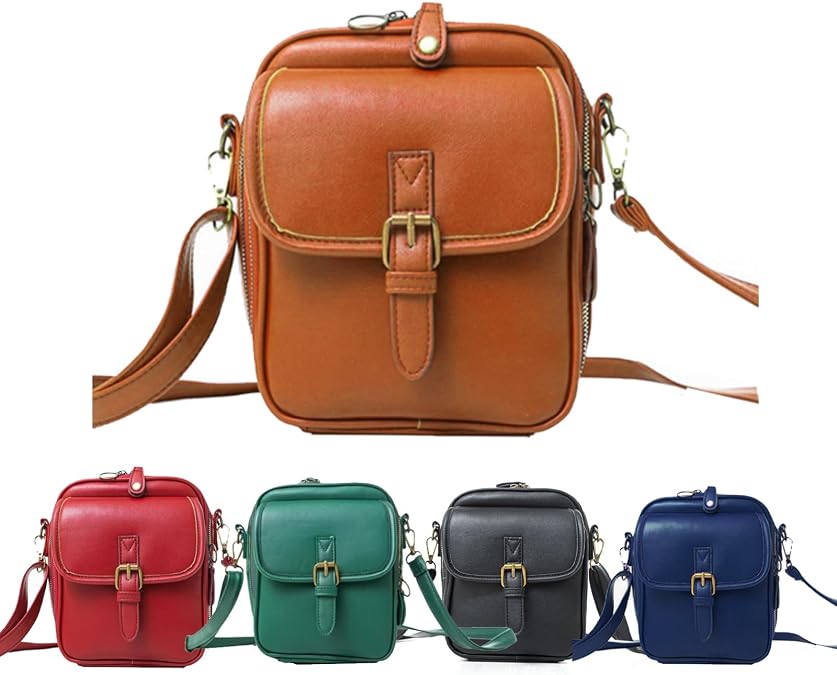 Urvashi Crossbody Leather Bag for Women Retro Double-Layer Large Capacity Mini Shoulder Bags