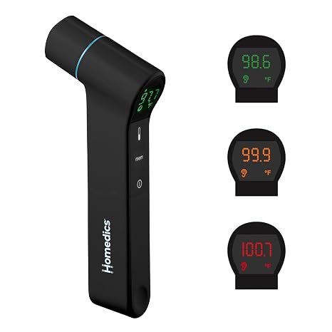 Homedics Dual-Use Ear and Forehead Thermometer, in-Ear No-Touch Infrared