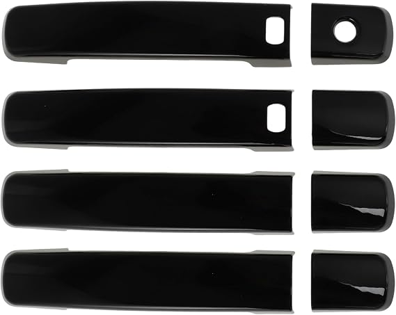 Motoforti Door Handle Cover Protector for Nissan Altima 2007-2013 for Nissan Frontier 2005-2020 for Nissan Maxima 2004-2008 Exterior Door Handle Cover with Smart Keyhole Glossy Black