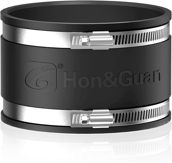 Hon&Guan 4 Inch Noise Reduction Clamp,Flexible Rubber Duct Coupler