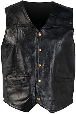 Giovanni Navarre Italian Stone Design Genuine Leather Vest Small