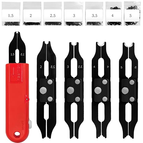 E Clips Assortment Kit with Removal and Installation E Clip Tool - E Clips Tool 350Pcs E Clips on 7 Sizes - 1.5mm 2mm 2.5mm 3mm 3.5mm 4mm 5mm Clip Rings E Clips Tool