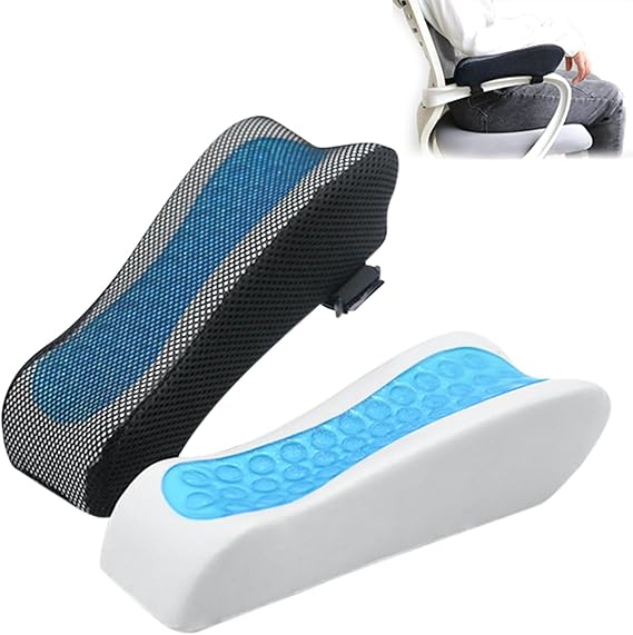 Office Chair Armrest Pads - Computer Chair Arm Pads | Chair Arm Pads High Density Memory Foam Chair Arm Cushion, Adjustable Elastic Strap Multifunctional Armrest Supplies for Home Office Gaming Chair Wheelchair