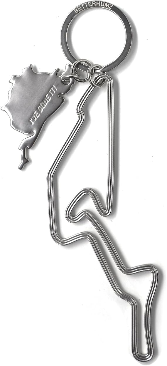 BETTERHUMZ Nurburgring Track Formula 1 Keychain for Men Women Metal Racing Key Chain Car Accessories