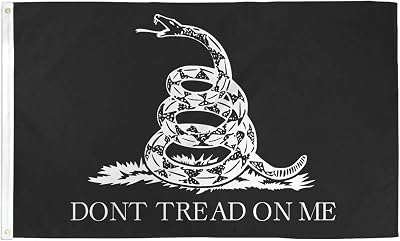 Trade Winds 3x5 Gadsden Black White Snake 210D 3x5 Knitted Poly Nylon Dura Flag Banner FI Fade Resistant Premium