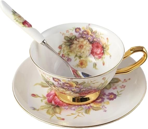 Tea Cups Royal Classical China Black Tea Cup Luxurious Ceramic Coffee Cups High Quality Porcelain For Tea(Color-F)