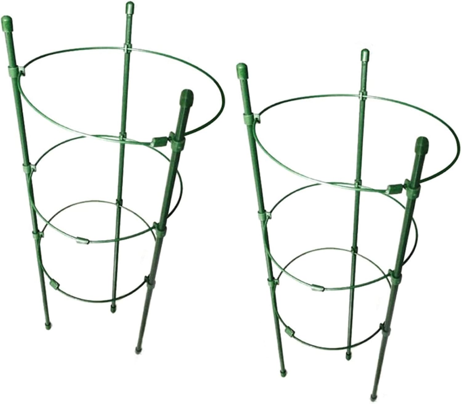 Orgrimmar Vine Trellis Support 17.7 Flowers Plants Cage Triple Plastic Pillar with Iron Rings Vine Plants Holder Stand Small Pot Plant Trellis for Home Garden BalconyPack of 2