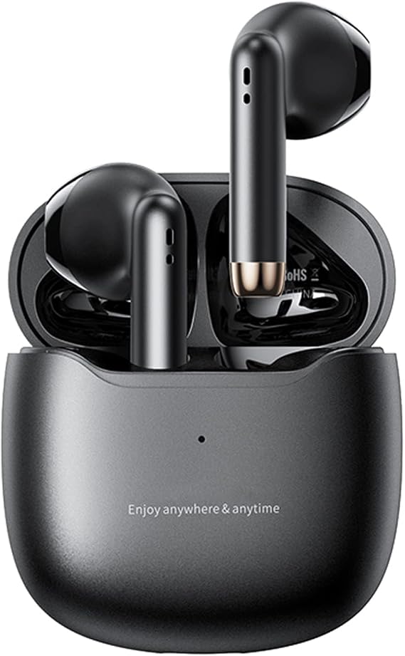 True Wireless Earbuds Bluetooth 5.3 with Microphone for Working Out Noise Canceling Blue Tooth Ear Buds Deep Bass TWS Wireless Earphones with Charging Case in Ear Headphone for iPhone Android Black