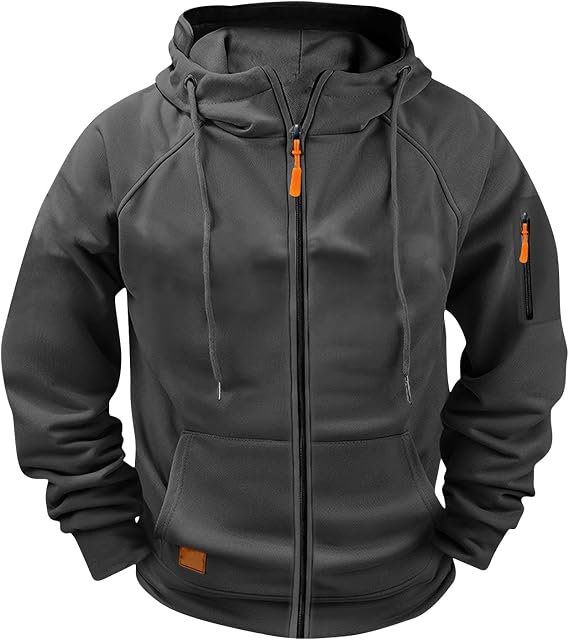 Big and Tall Hoodies for Men Quarter Zip Up Tactical Hoodie Pullover Fall Winter Fashion Hooded Sweatshirt Pockets